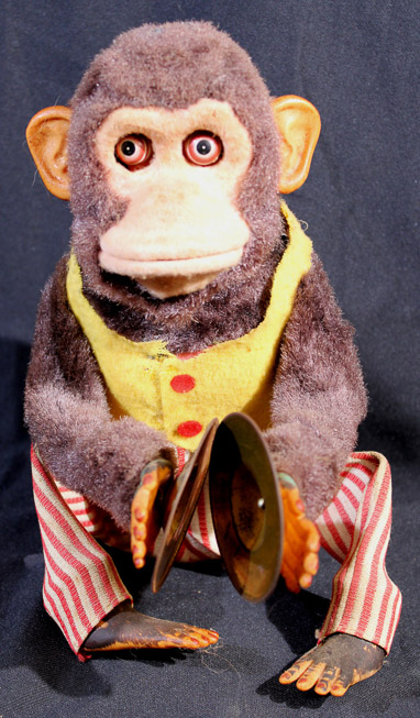 162b - Musical Jolly Chimp with cymbals, 10 in. T.