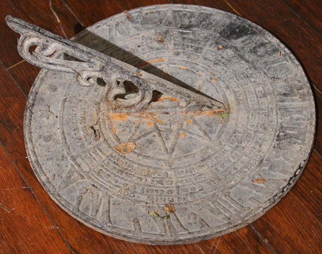 258a - contemporary cast iron sundial, 36 in. R.