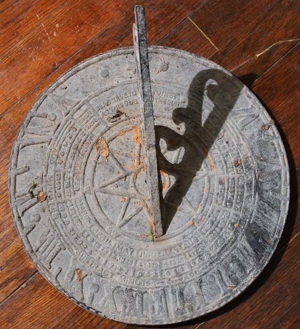 258b - contemporary cast iron sundial, 36 in. R.