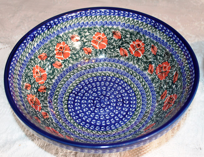 263b - 2 piece hand painted bowl and cake plate