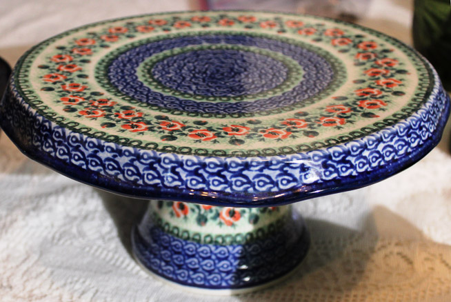263c - 2 piece hand painted bowl and cake plate