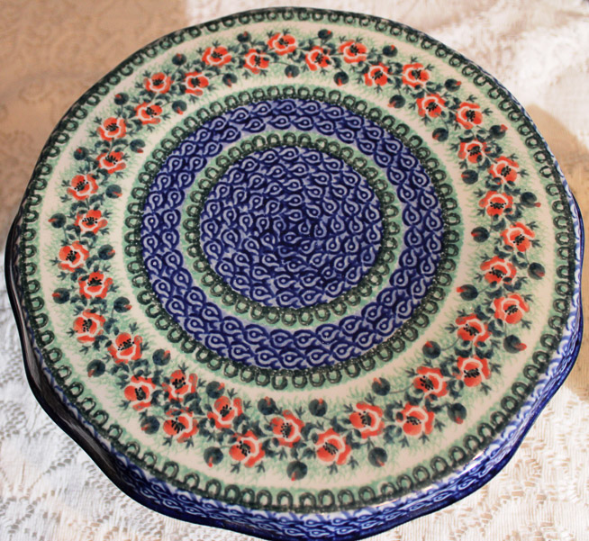 263d - 2 piece hand painted bowl and cake plate