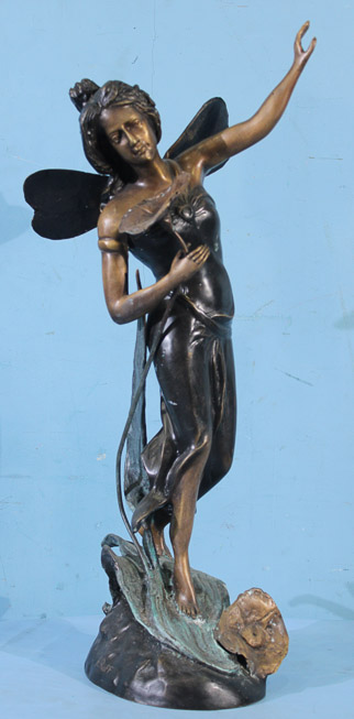 035a - Bronze Art Nouveau statue, 32 in. T.