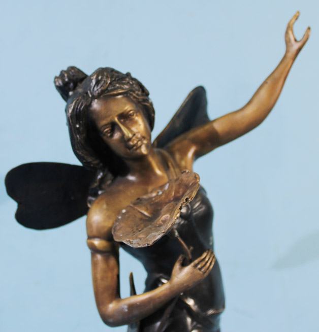 035b - Bronze Art Nouveau statue, 32 in. T.