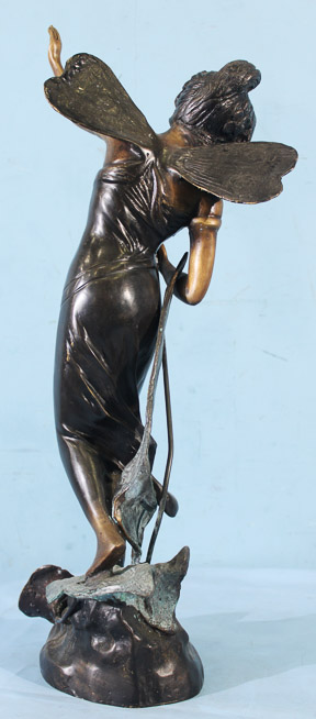 035d - Bronze Art Nouveau statue, 32 in. T.