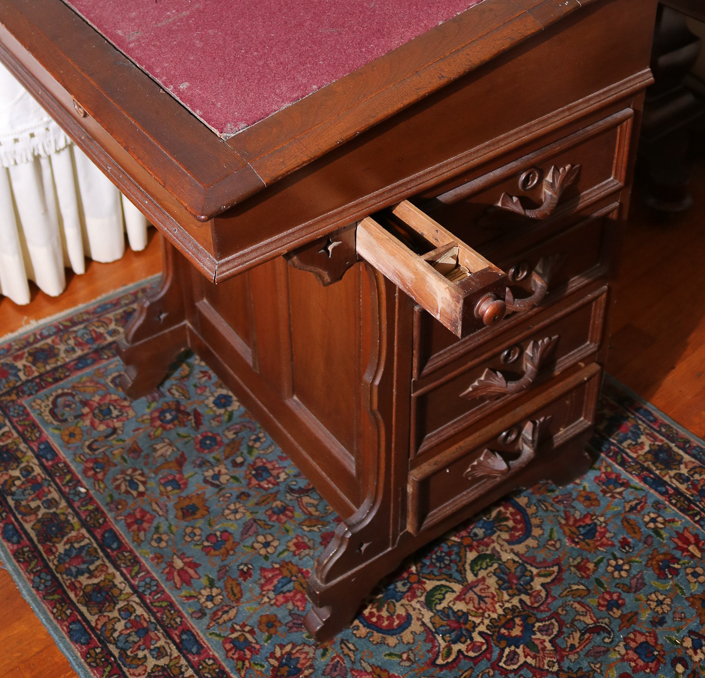 037c - Rare and unusual Walnut Victorian Davenport desk with stamp drawer, 35 in. T, 23 in. W, 19 in. D.