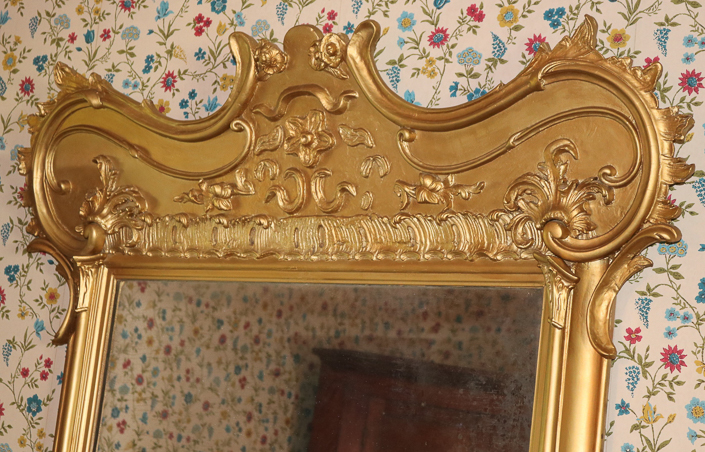 083b - Gold gilded Victorian pier mirror, 94 in.  x 19.5 in.