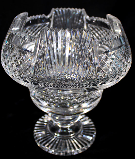 012d - Very heavy unusual cut glass bowl