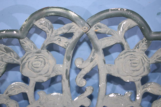 130c - Matched pair of painted cast iron garden benches