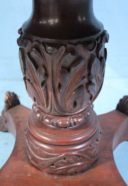 141f - Mahogany acanthus carved rent or game table