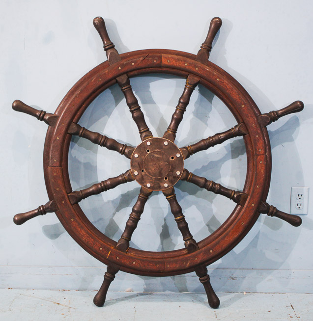 337a - Large ship wheel, 49 in. round