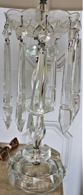 006c - Matching pr. Crystal Lamps wHeavy Prisms 35.5T