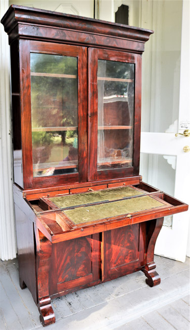 105d - 3 pc. Mahogany Empire Secretary 81T, 40.5W, 22D