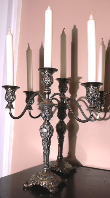 176b - Pair of silver-plate candelabras