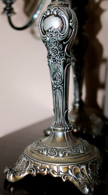 176c - Pair of silver-plate candelabras