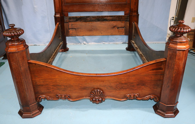 085c - Rosewood rococo half tester plantation bed-14