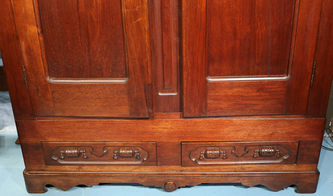 098k - Walnut Victorian tall 4 piece bedroom suit-14