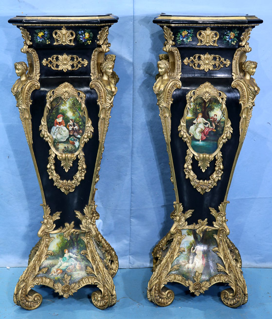 147a - Pair of rococo French pedestals-14