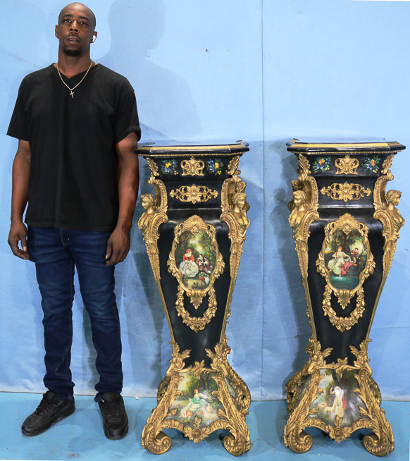 147b - Pair of rococo French pedestals-14