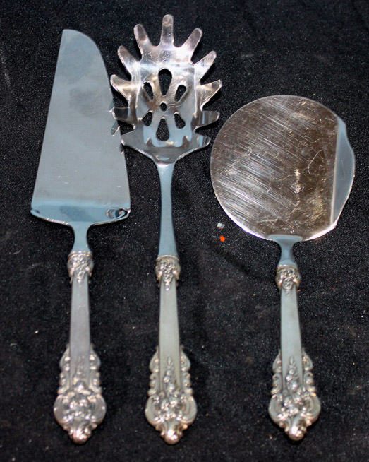 363a - 3 piece Grand Baroque sterling silver serving pieces