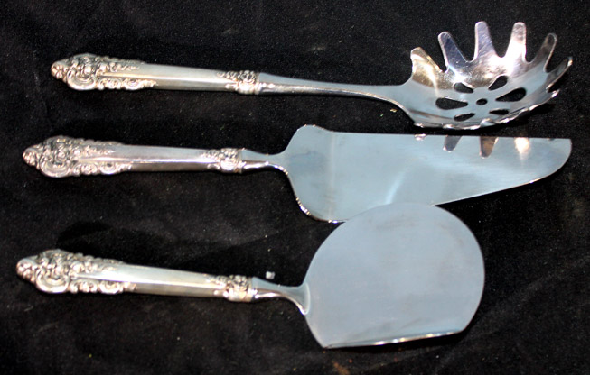 363b - 3 piece Grand Baroque sterling silver serving pieces