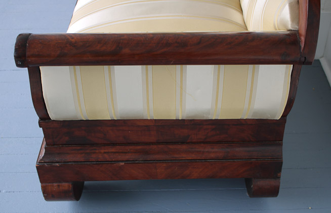 050c - Mahogany Period Empire solid wood back recamier