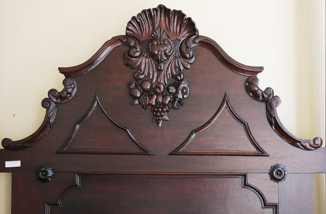 075c - Mahogany empire rococo half tester bed