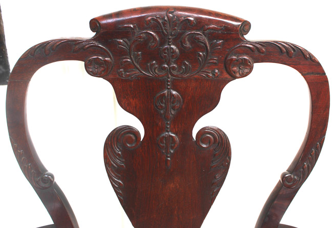 078f - Early mahogany 6 piece set of dining chairsD.
