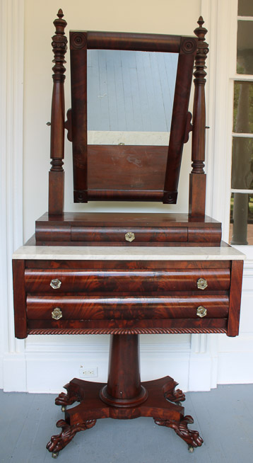 080a - Flame mahogany Empire gents dressing table