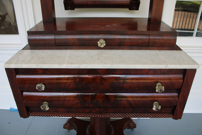 080c - Flame mahogany Empire gents dressing table