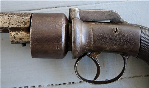 327b - Civil War English transitional revolver, ca 1850