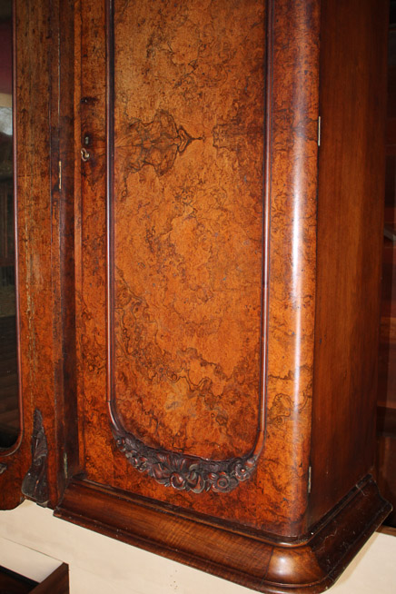 369b - Burl walnut French 3 pc. wardrobe