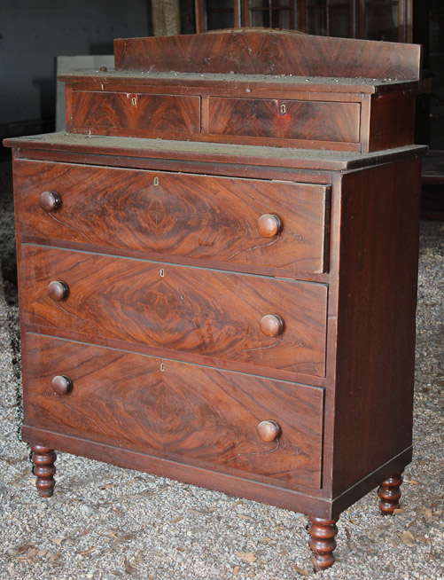 382a - Mahogany Empire 3 drawer chest