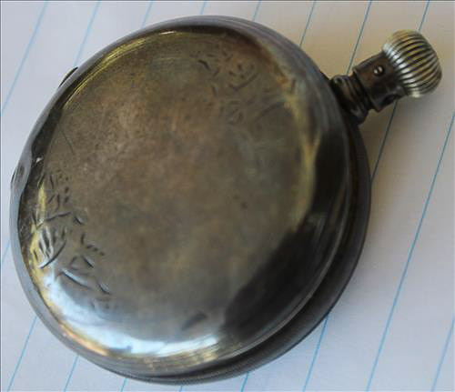 578b - Coin silver pocket watch engraved Kit Carson Jr.