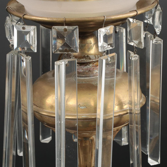 001b - Brass Victorian astral lamp, 14 in. T.