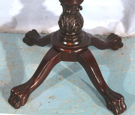 269b - Mahogany hat rack with claw feet, 70 in.