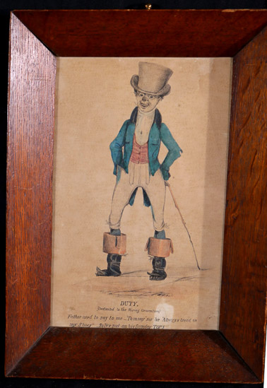 363a - Small framed English character, Duty, 14.5 x 10.5