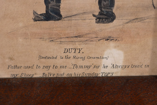 363c - Small framed English character, Duty, 14.5 x 10.5