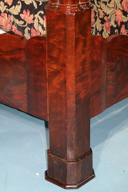 084d - Mahogany Empire full tester bed signed C. Lee