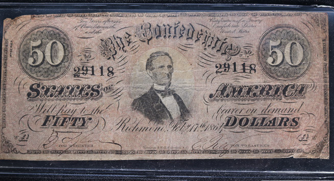 227a - Confederate $50 bill, Richmond, Feb. 17th, 1861