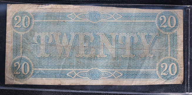 228ad - Two Confederate $20 bills, Richmond, Feb. 17th, 1861